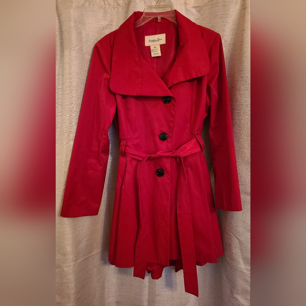 Jonathan Stone Women's Tailored Red Trench Coat - XL